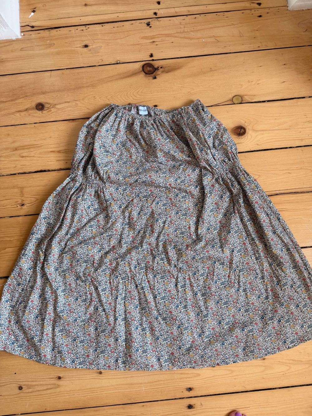 Salter House Unworn Floral Tiered Midi Skirt in Multicolor